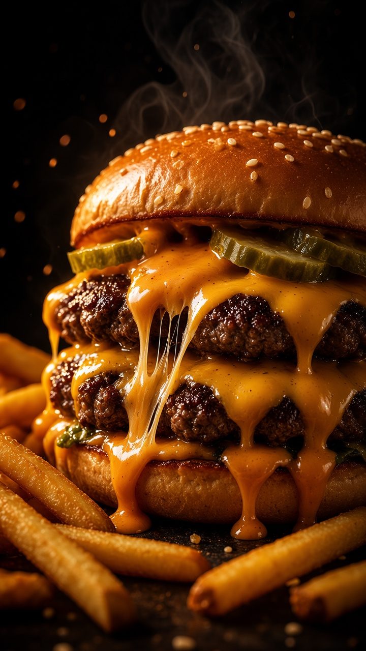 Cheeseburger with fries