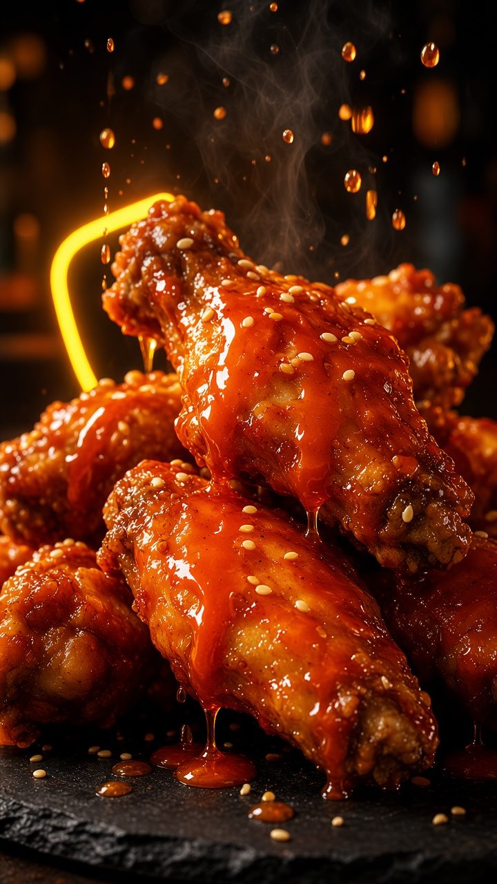 Glazed chicken wings